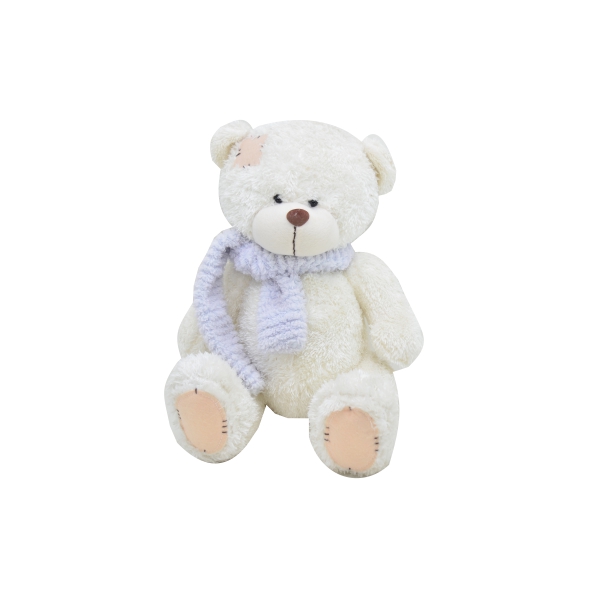 Urso Branco com cachecol azul M